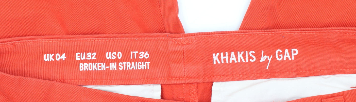 Womens UK Size 4 Gap Regular Fit Chino Orange Trousers