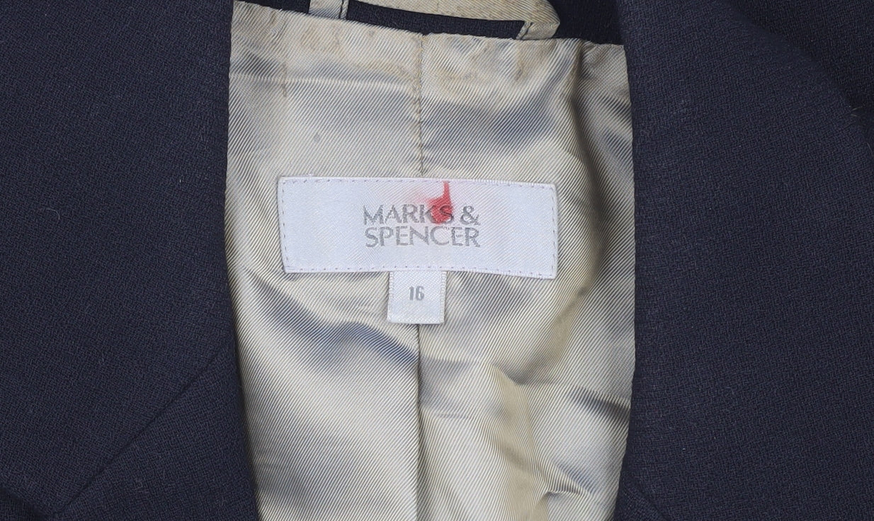 Marks and Spencer Women's Black Suit Jacket Size 16