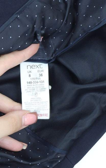 Next Women's Blue Blazer, Size 8, Single-Breasted