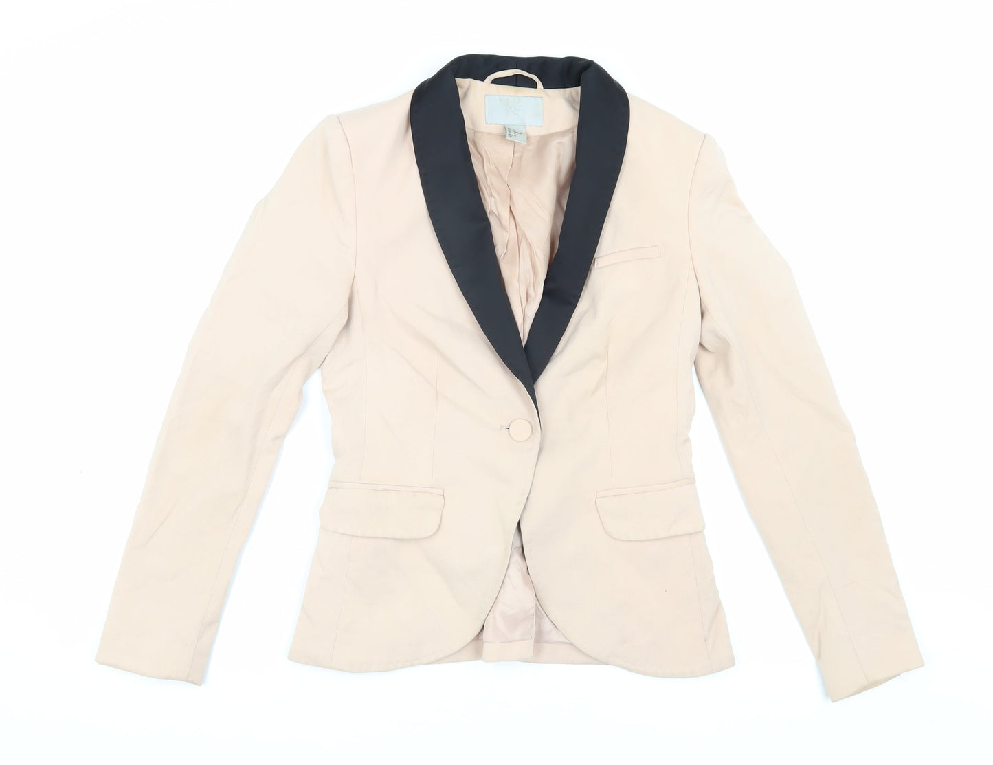 H&M Women's Beige Shawl Lapel Blazer Size 6