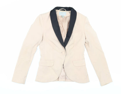 H&M Women's Beige Shawl Lapel Blazer Size 6