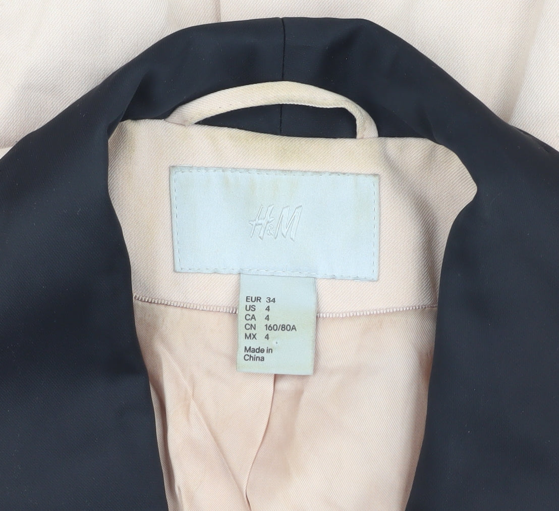 H&M Women's Beige Shawl Lapel Blazer Size 6