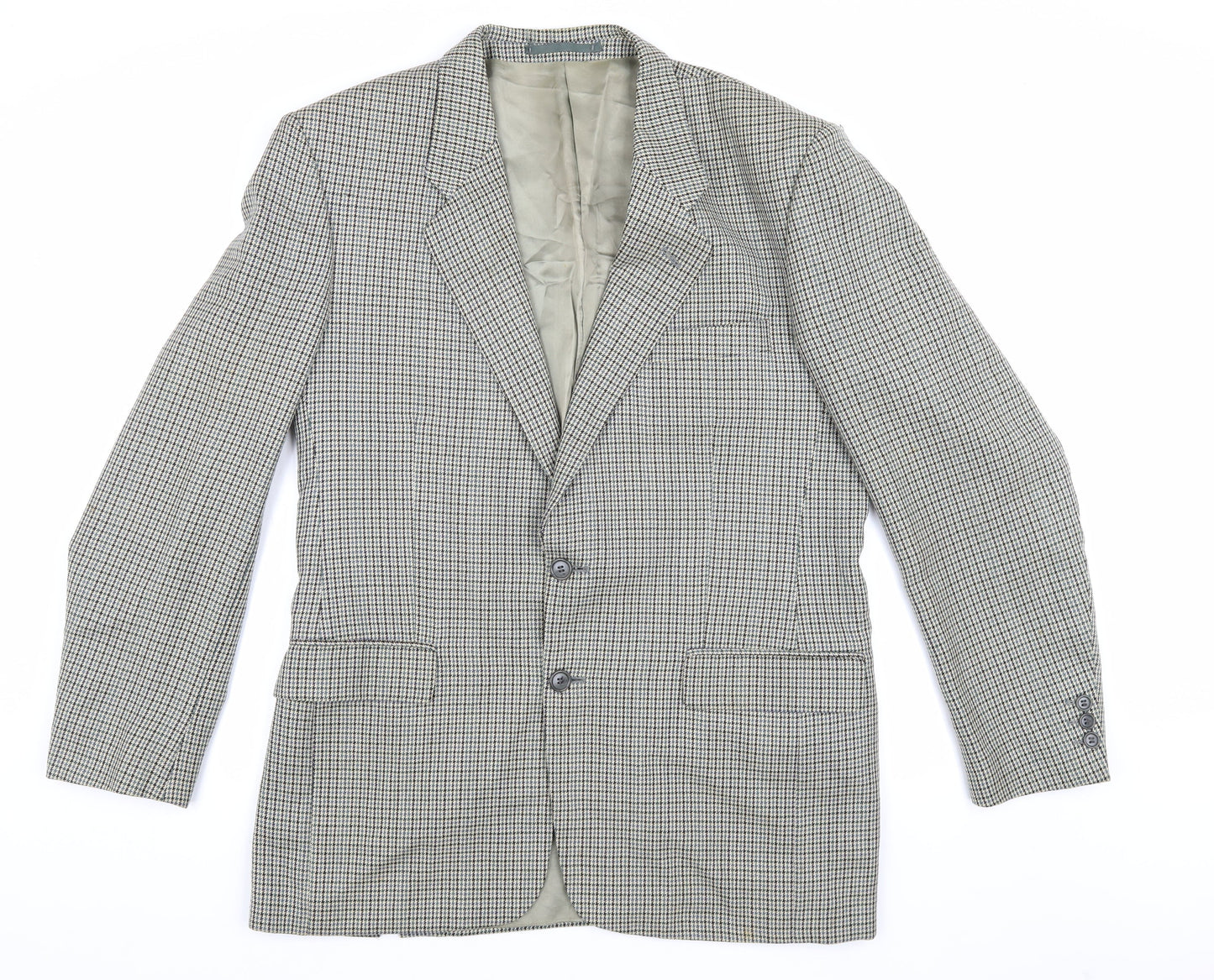 Premiere Collection Men's Grey Check Blazer 40 Long