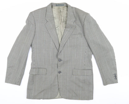 Premiere Collection Men's Grey Check Blazer 40 Long