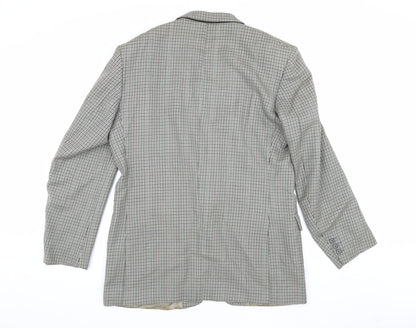 Premiere Collection Men's Grey Check Blazer 40 Long