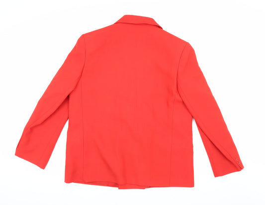 St Michael Red Women's Blazer, Size 14, Double Breasted