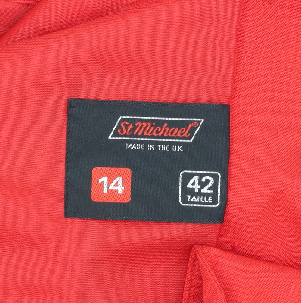 St Michael Red Women's Blazer, Size 14, Double Breasted