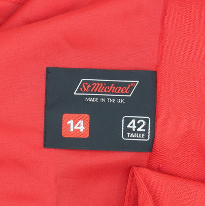 St Michael Red Women's Blazer, Size 14, Double Breasted