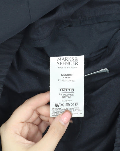 Mens UK Size M Marks and Spencer Blue Basic Jacket