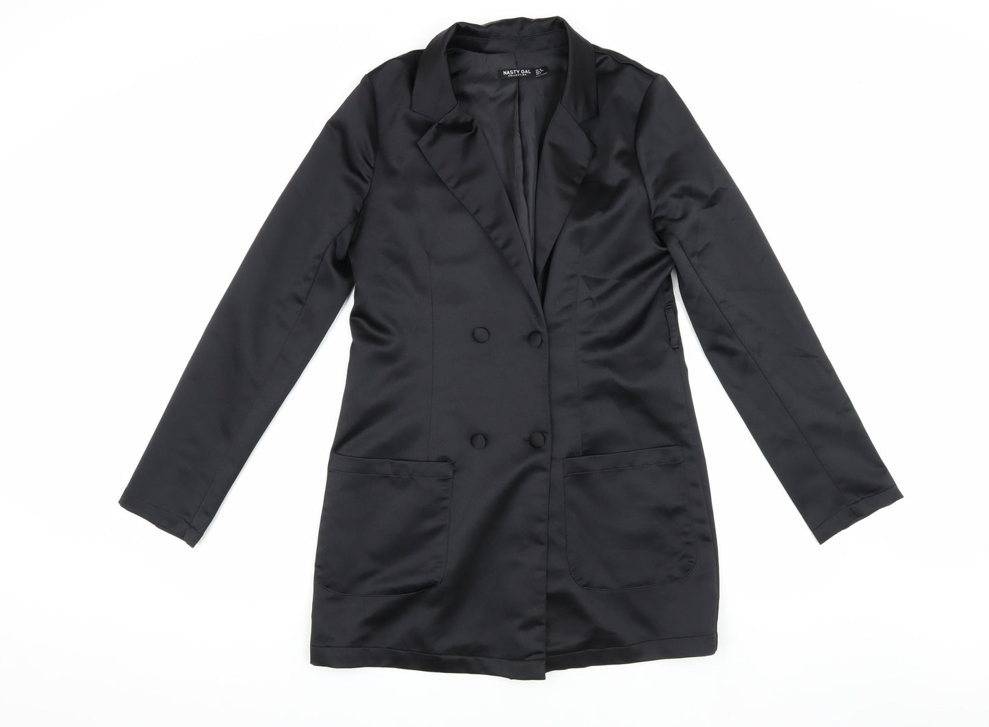 Nasty Gal Women's Black Size 6 Double-Breasted Jacket