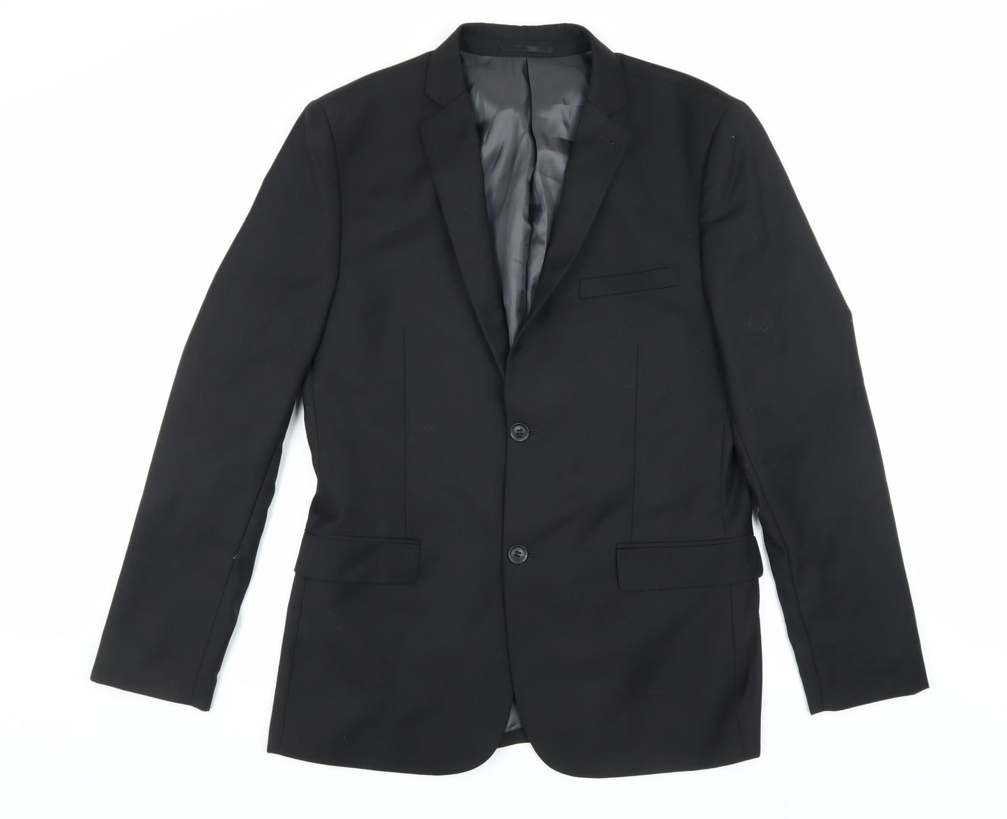 Mens UK Size 40 Topman Regular Black Suit Jacket