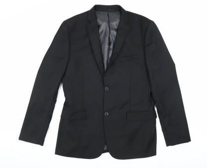 Mens UK Size 40 Topman Regular Black Suit Jacket