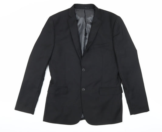 Mens UK Size 40 Topman Regular Black Suit Jacket