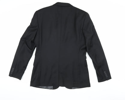 Mens UK Size 40 Topman Regular Black Suit Jacket