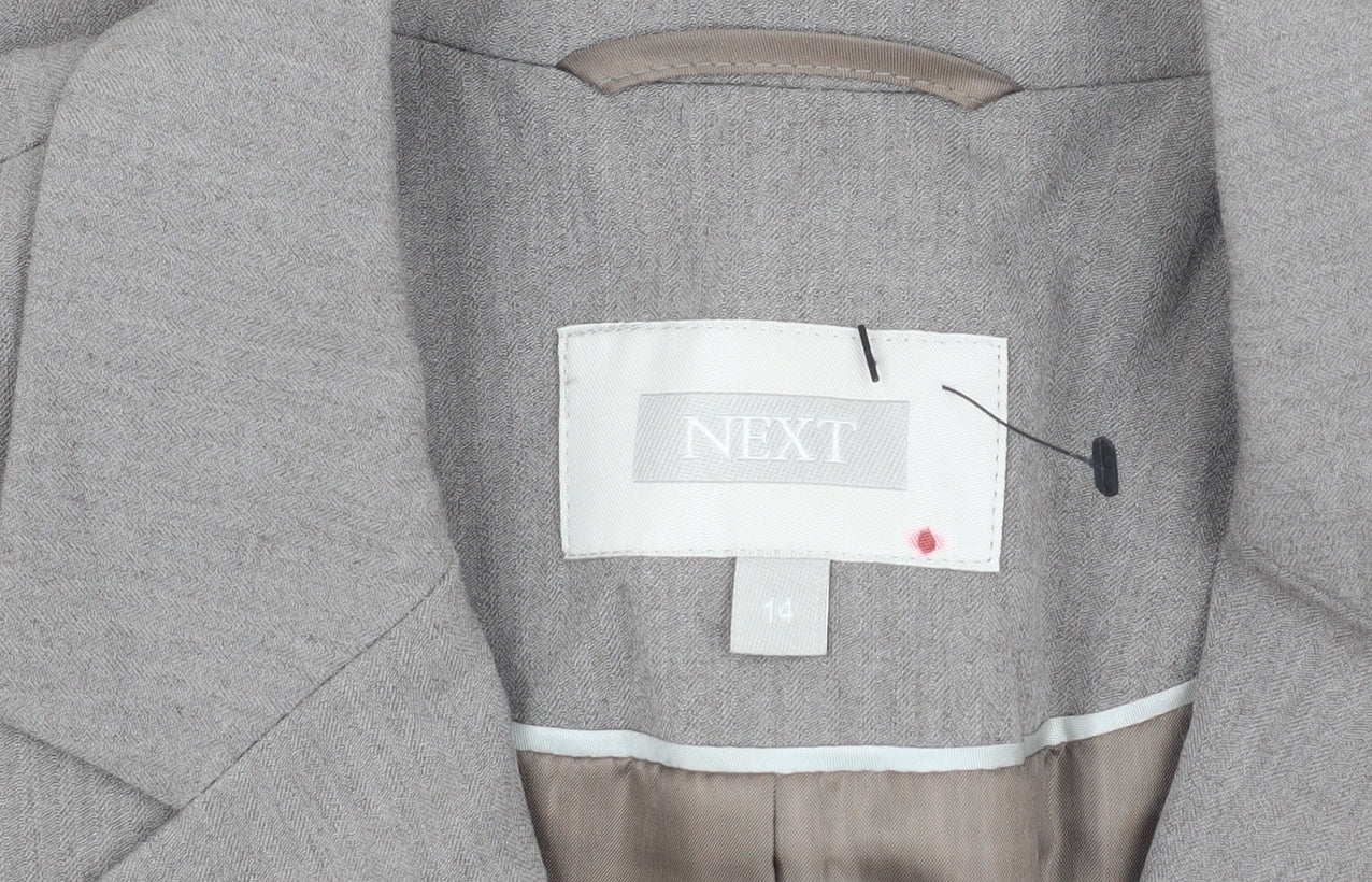 Next Women's Grey Blazer Size 14 Regular Business