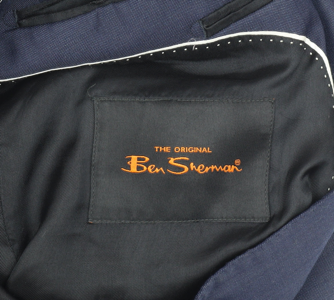 Mens UK Size 44 Ben Sherman Regular Blue Suit Jacket