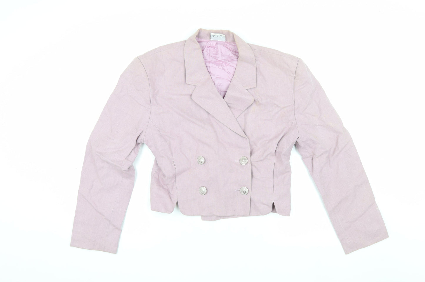 OuiSet Women's Pink Cropped Suit Jacket Blazer Size 8