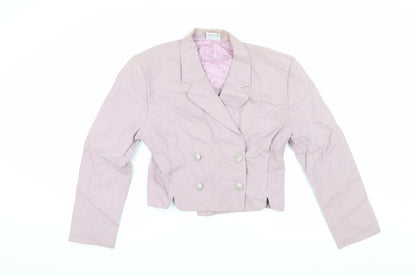 OuiSet Women's Pink Cropped Suit Jacket Blazer Size 8