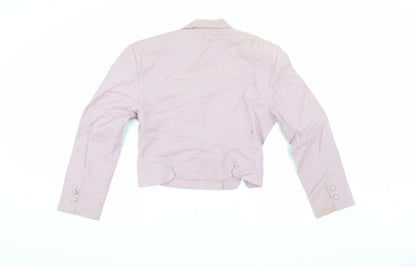 OuiSet Women's Pink Cropped Suit Jacket Blazer Size 8
