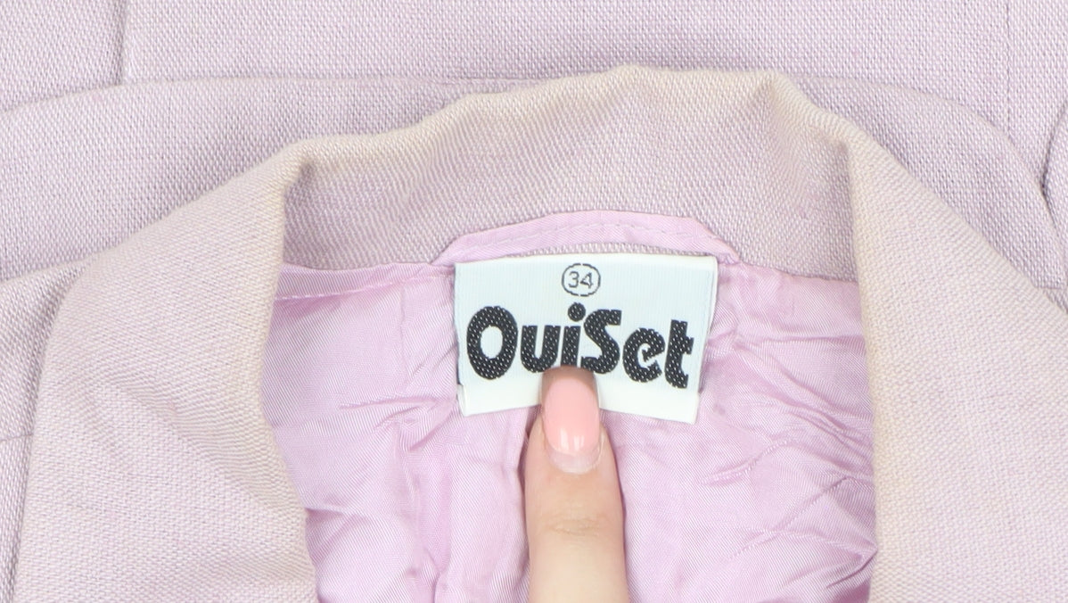 OuiSet Women's Pink Cropped Suit Jacket Blazer Size 8
