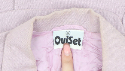 OuiSet Women's Pink Cropped Suit Jacket Blazer Size 8