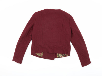Ness Women’s Red Cropped Biker Jacket Size 10