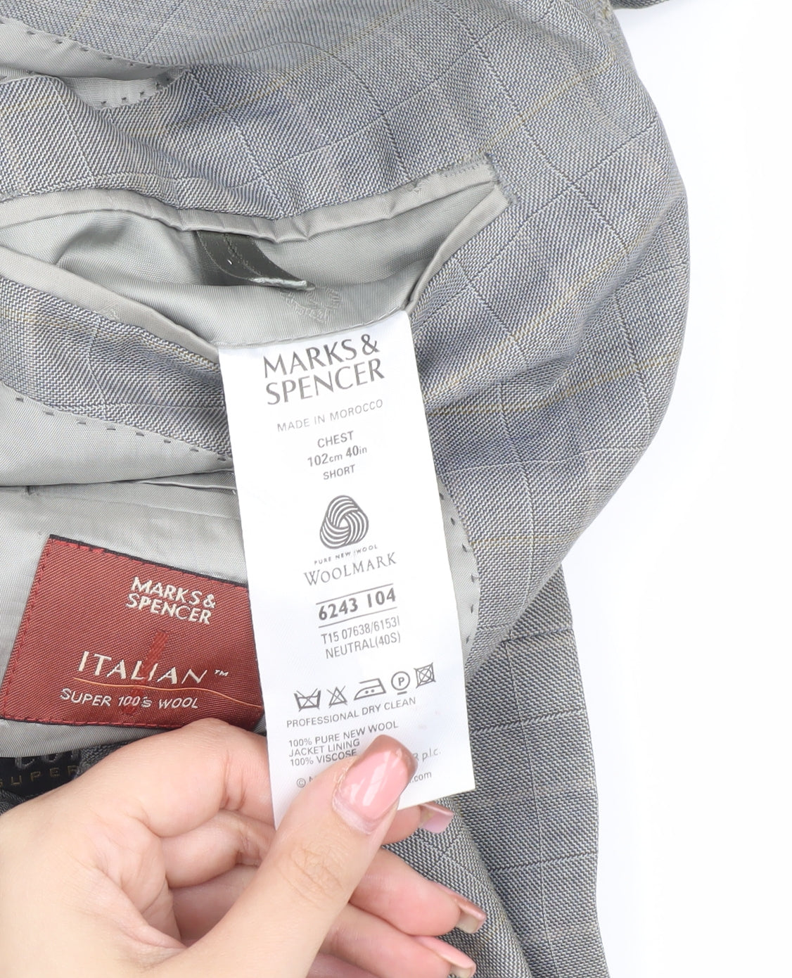 Mens UK Size 40 Marks and Spencer Regular Grey Suit Jacket
