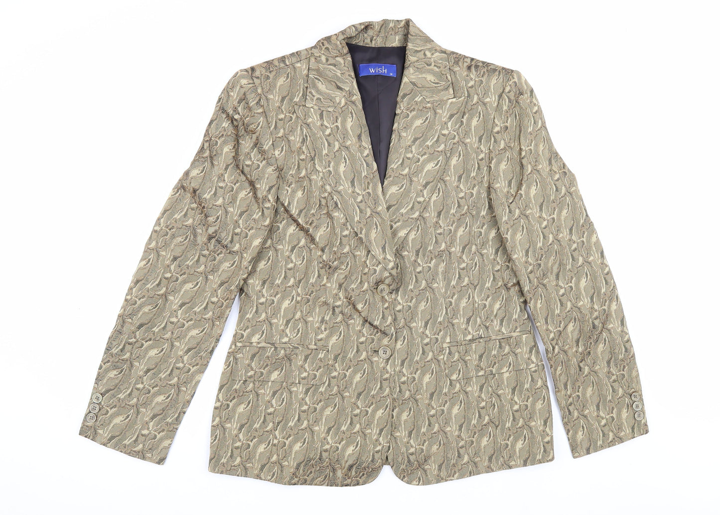 Wish Women's Beige Paisley Blazer, Size 14, Casual Chic