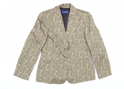 Wish Women's Beige Paisley Blazer, Size 14, Casual Chic