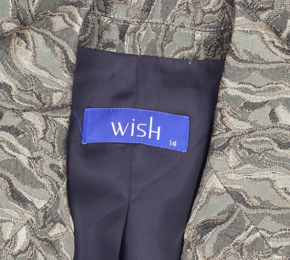 Wish Women's Beige Paisley Blazer, Size 14, Casual Chic