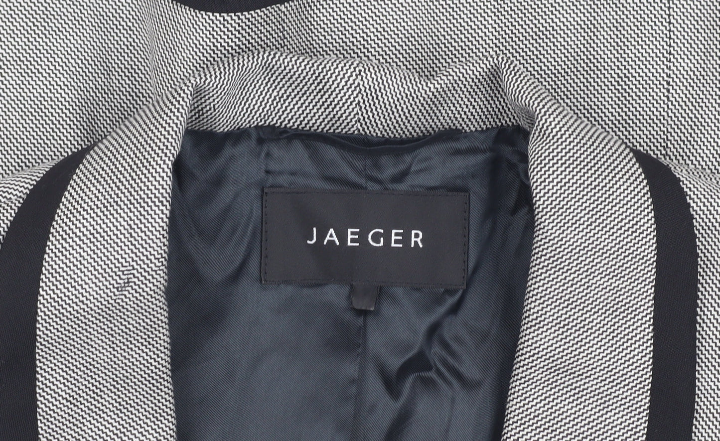 Jaeger Women’s Grey Blazer UK 10 Herringbone Lined