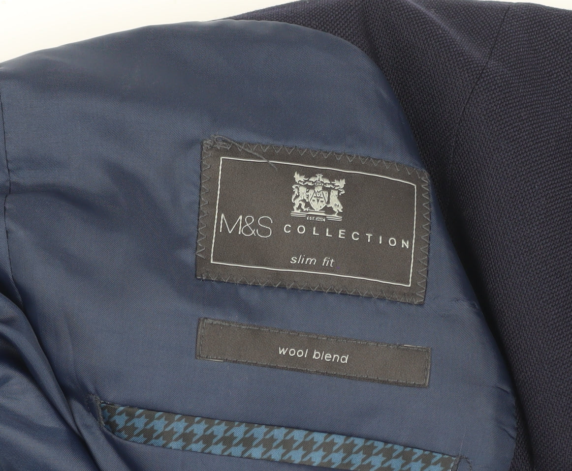 Mens UK Size 38 Marks and Spencer Regular Blue Suit Jacket