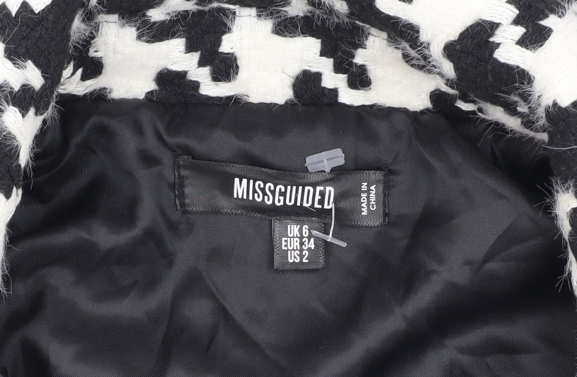 Womens UK Size 6 Missguided Multicoloured Overcoat