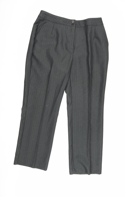 Womens UK Size 16 EWM Classic Fit Dress Pants Grey Trousers