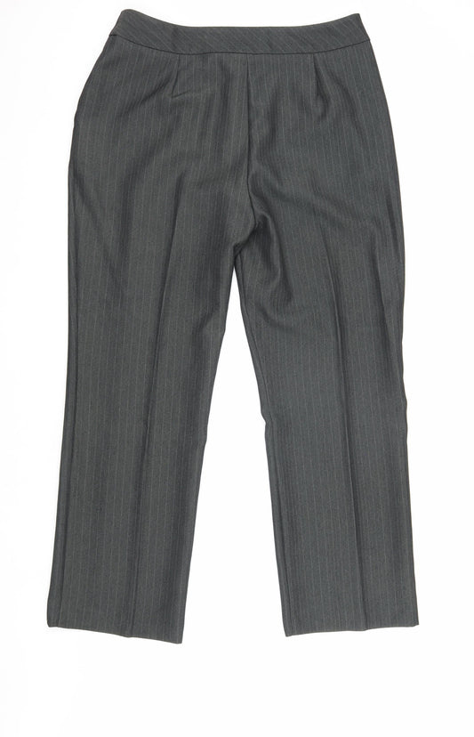 Womens UK Size 16 EWM Classic Fit Dress Pants Grey Trousers