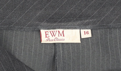 Womens UK Size 16 EWM Classic Fit Dress Pants Grey Trousers