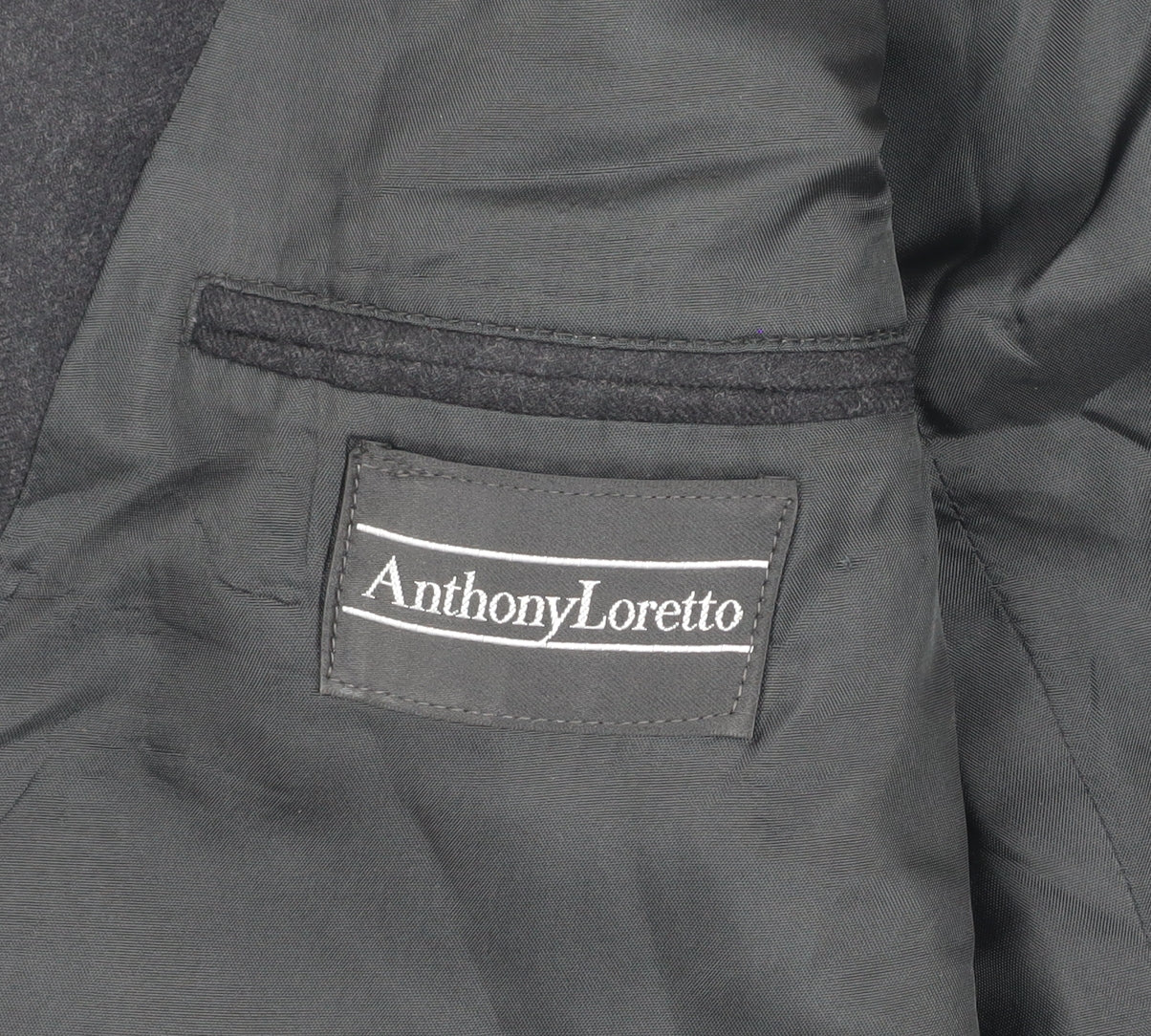 Anthony Loretto Men's Black Double-Breasted Blazer, 40R