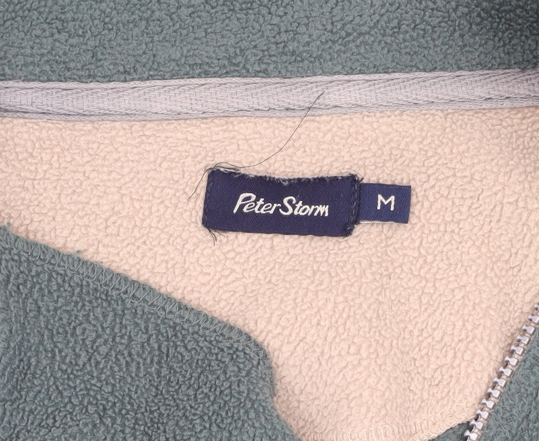 Mens UK Size M Peter Storm Green 1/4 Zip Sweatshirt