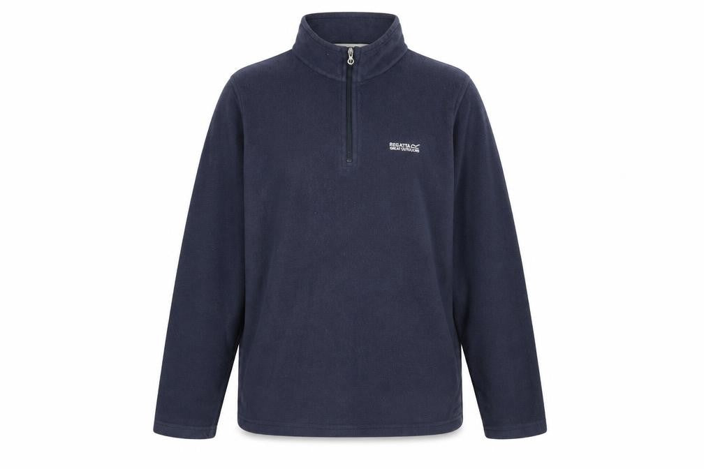 Front view of Regatta unisex blue pullover sweatshirt, size 16, with zip