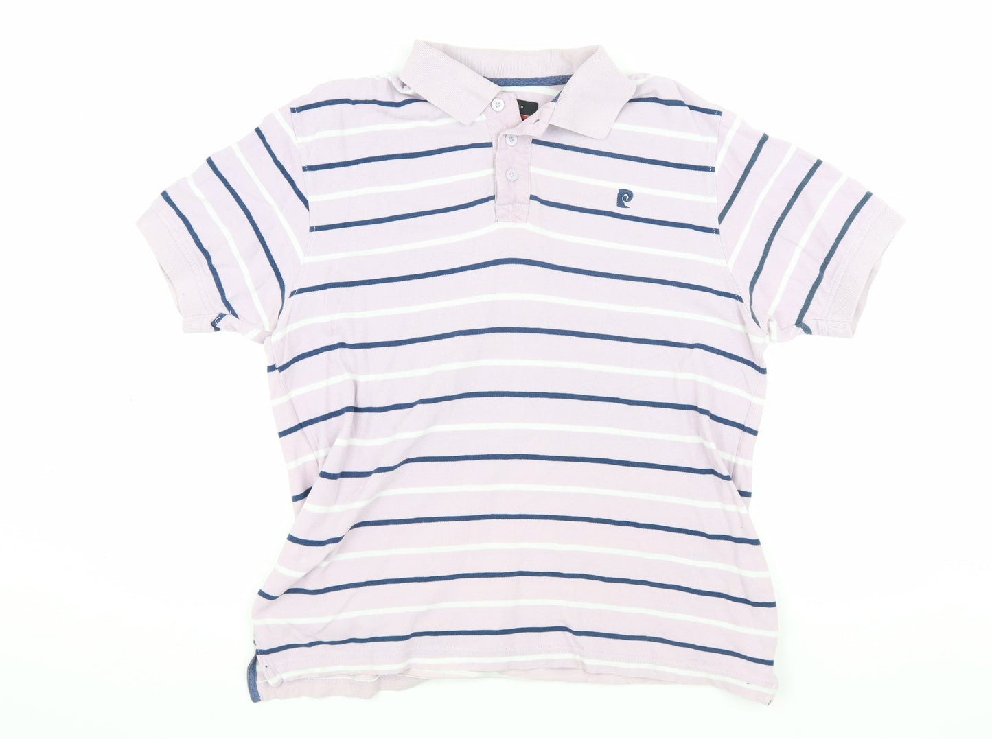 Pierre Cardin Men's White Striped Polo Shirt M