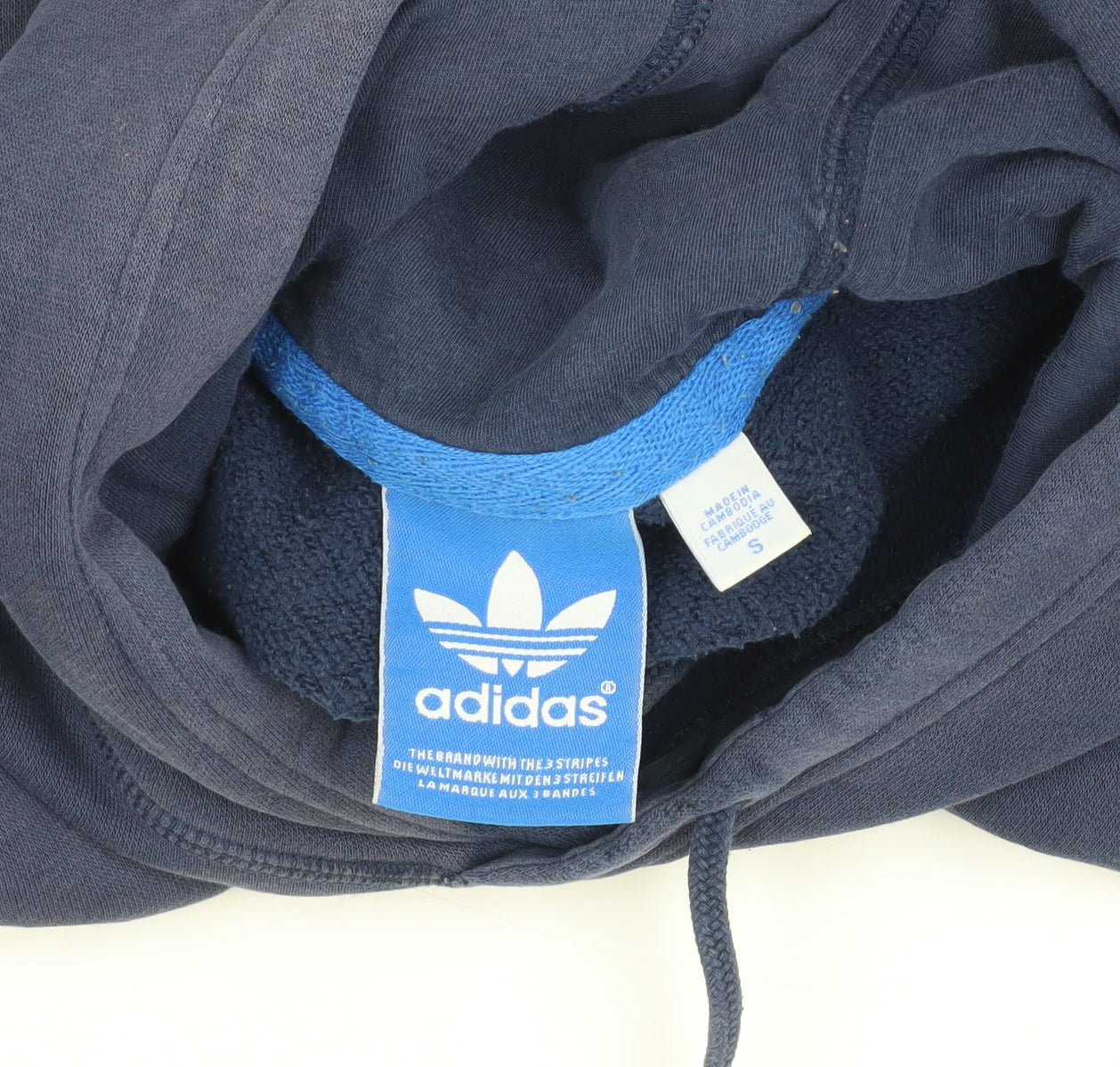 Adidas Men's Blue S Pullover Hoodie with Logo