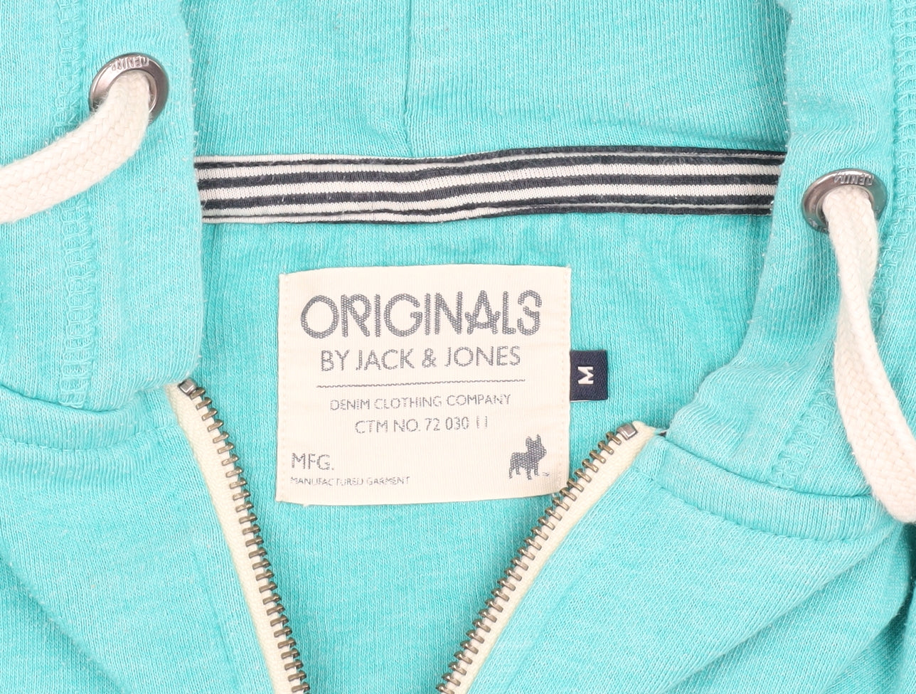 Mens UK Size M JACK & JONES Green Hooded