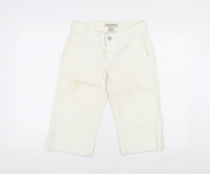 Banana Republic Women's White Chino Shorts 2XS Cotton