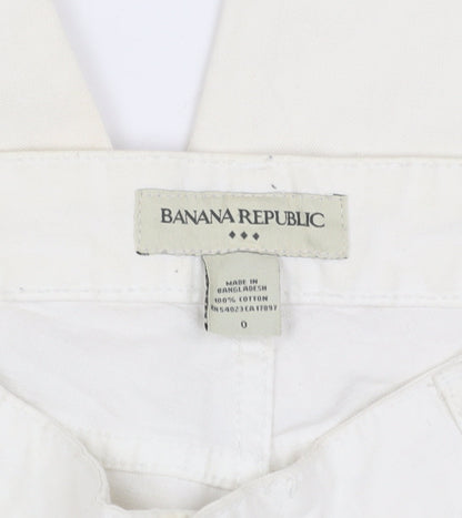 Banana Republic Women's White Chino Shorts 2XS Cotton