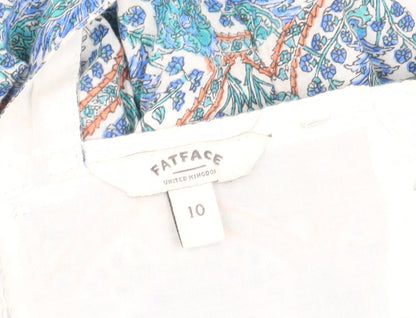 FatFace Women's Blue Floral A-Line Dress Size 10