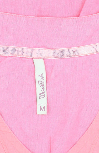 Womens UK Size M Weird Fish Pink  Blouse