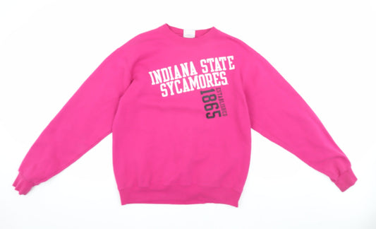 Additional front view of Champion Pink Indiana State Sweatshirt M unisex adults