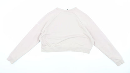 Nike Women's Beige Sweatshirt, Size M, Casual Fit