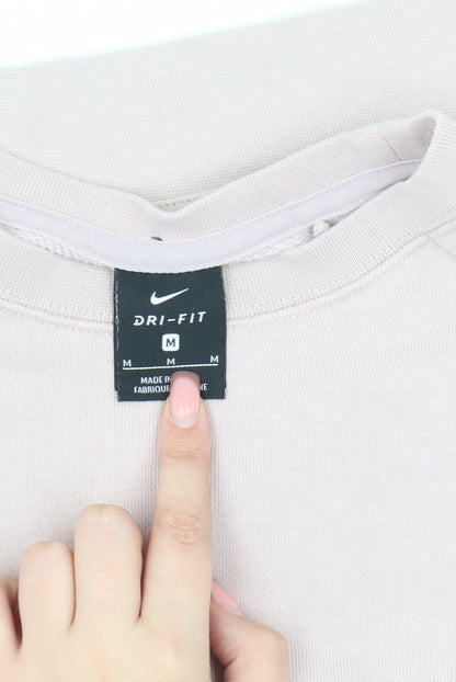 Nike Women's Beige Sweatshirt, Size M, Casual Fit
