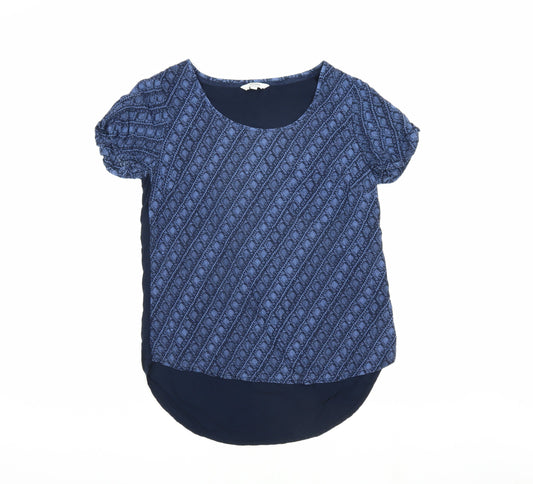 FatFace Women's Blue Geometric T-Shirt Size 8